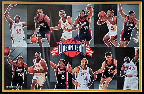 Team Usa Basketball 1996 Dream Team Iii Poster 23x35 Barkley Malone Pippen Ebay