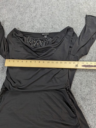 I.N. Studio Blouse Womens XL Black Embellished Cowl Neck Top - Picture 8 of 10