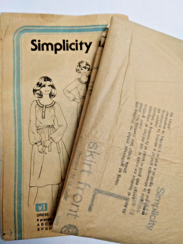 Dress Top Skirt 12 Simplicity 8412 Sewing Pattern CUT VTG Jiffy Plus Pullover - Picture 5 of 7