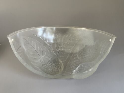 c.1923 René Lalique Frosted Dahlias Wall Sconce Light Shades France w/ Brackets - Picture 7 of 12