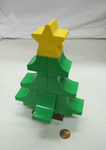 Lego Duplo grüner Weihnachtsbaum Feiertagsfeier mit gelbem Stern oben - Bild 1 von 4