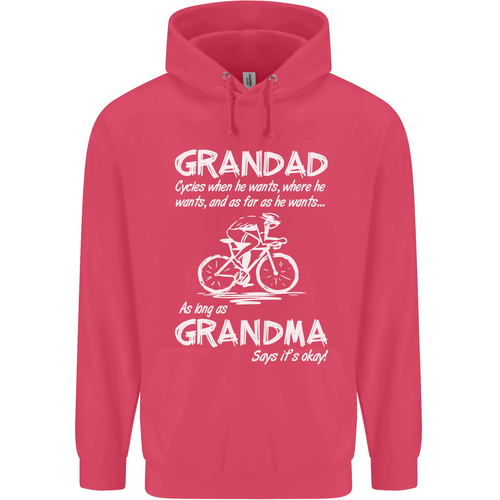 Grandad Cycles When He Wants Cycling Bike Childrens Kids Hoodie - Picture 46 of 68