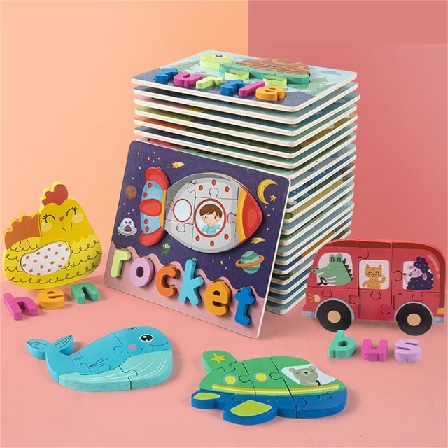 Wooden Puzzle Set Early Education Game Animal Traffic Cognition Puzzle Block Toy Wooden Puzzle Set Early Education Game Animal Traffic Cognition Puzzle Block Toy