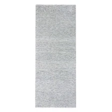 4'x10'1" Gray 100% Undyed Wool Grass Design Hand Knotted Wide Runner Rug G79522