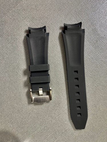Correa de goma vulcanizada acampanada negra de 20 mm para relojes Rolex de cerámica Submariner - Imagen 9 de 11