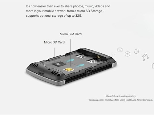 TP-LINK M7650 Mobiler WLAN Router 4G LTE WiFi schwarz-grau SIM-Karte LED-Screen - Afbeelding 3 van 4