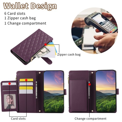 Zip Wallet Case For Xiaomi Redmi Note 14 13 Pro Plus 14T 13T Leather Flip Cover - Bild 6 von 49