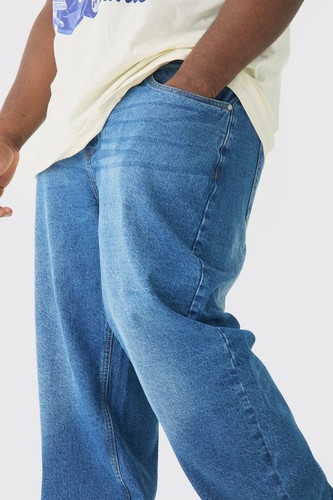 Jeans uomo taglie forti slim rigidi marca UK lavaggio denim pantaloni fondo B656 - Foto 2 di 3