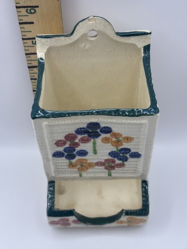 Vintage Flowered Wall Mount Match  Book Holder Revelation Pottery Made In Japan - Picture 2 of 11