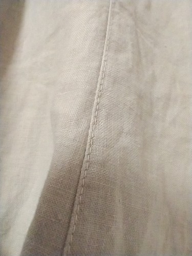 100% Linen L Shirt Jacket Womens Large Tan Swing Tunic Buttons Shacket CLICK - Picture 9 of 11
