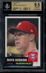 2018 Topps Living Set #4 Rhys Hoskins RC BGS 9.5 Gem Mint SP Card 10503498