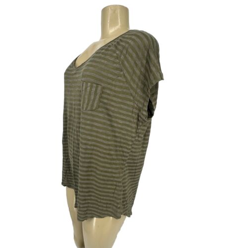 NEW Lane Bryant Plus Size 14/16 Women Pullover T-shirt Striped Short Sl 12-24 - Picture 2 of 8