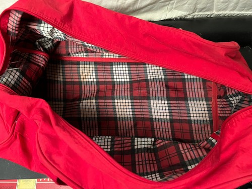 ⭐️Vintage Marlboro Country Store Braun Leder Rot Duffle Bag. Reißverschlusstaschen - Bild 4 von 11