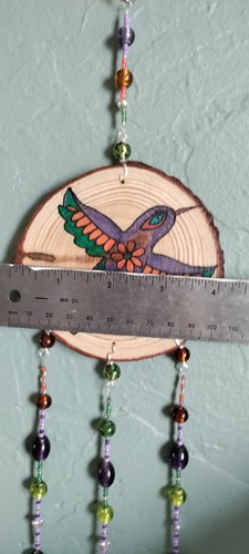 Colibrí Atrapasol Móvil Ventana Arte Boho Regalo Madera Cuentas Coloridas - Imagen 3 de 9