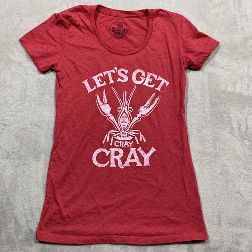 Crazy Womens TShirt Sz M Let's Get Cray Cray Solid Threads Southern Charm