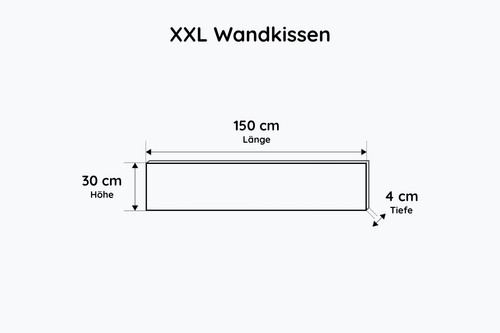 Wandkissen XXL Polsterstoff inkl. Montage-Set 150cm x 30cm - made in Germany - Bild 9 von 9