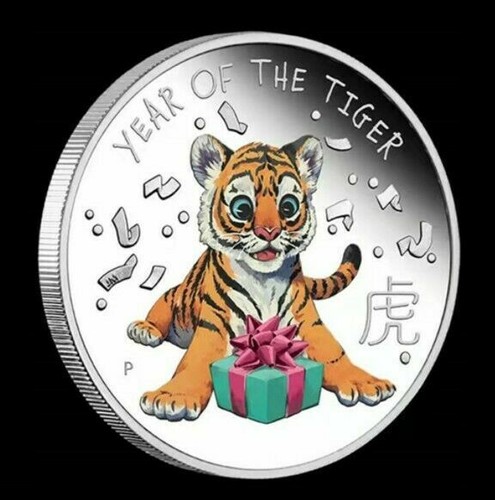 Australia 2022 Tiger Year Color Commemorative Coins Coa 1Oz - Picture 15 of 20