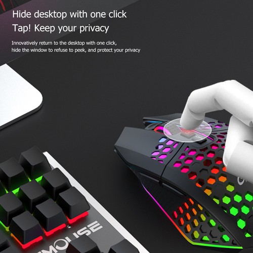 X801 8 Tasten kabellose 1600DPI verstellbare Waben-Gaming-Maus (schwarz) - Afbeelding 3 van 11