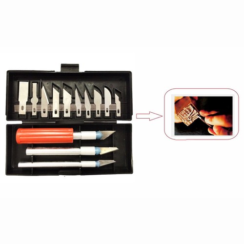 Set Coltelli di Precisione Lama Acciaio Utensile da Taglio Artigianato Arti e Ceaft Hobby Kit 13 pz - Foto 2 di 5