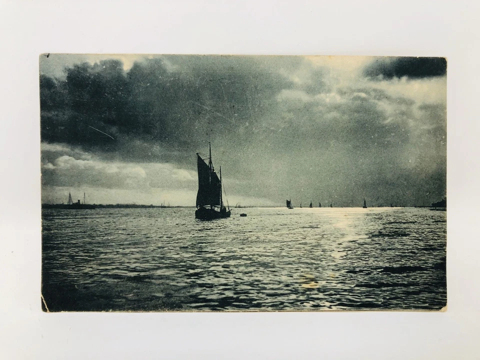 NETHERLANDS Postal Post Card Briefkaart Travel Sailboat Sailing Ship 1904 A21 - Image 2 of 4