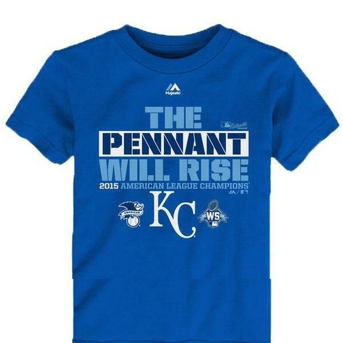Offizielles MLB KC Royals The Pennant Will Rise 2015 T-Shirt Herren XL SCHNELLER VERSAND! A22