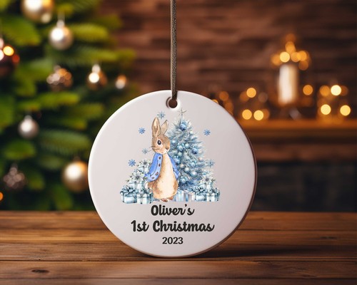 Personalisierte erste Weihnachtsdekoration für Babys, 1. Peter Kaninchen 2023 Acryl - Bild 4 von 5