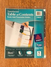 Translucent Dividers & Table of Contents (Avery 11816) Ready Index 5-Tabs