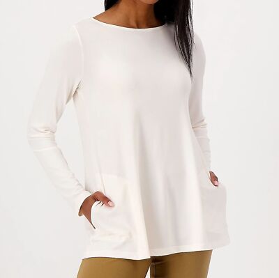 Susan Graver Size 5X Petite Sugar Cane ModernEssentials Liquid Knit A-Line Tunic