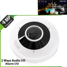 4MP Fisheye IR IP dome Security Camera 360° 2-Way Audio Alarm for NVR system