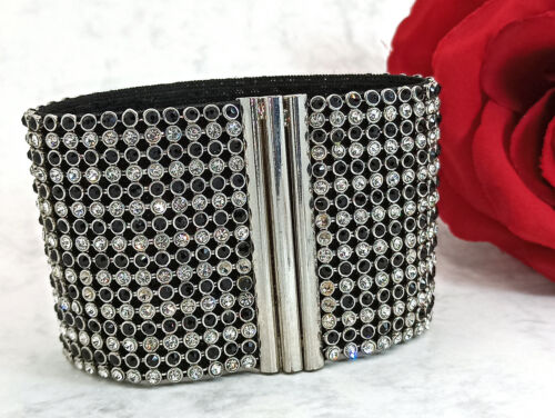 Designr Formal Handcrafted Vintage 1980 black Swarovski bracelet One only 4ct HM - Picture 1 of 12