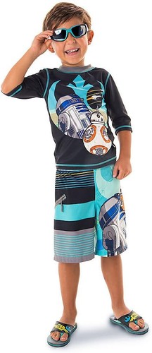 Disney Store Star Wars Rash Guard And Swim Trunks Set Boy Size 4 - FREE SHIPPING - Picture 3 of 5