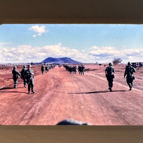 Vintage Vietnam War 1969 Era Military Troops Marching Kodachrome Photo Slide - Picture 3 of 8