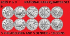 2019 America the Beautiful Quarter P & D 10 Coin Set UNC *ON HAND*