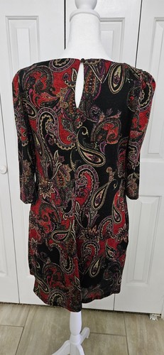 Jessica Howard paisley print and chic puff sleeves A-line dress PM NWT - Picture 5 of 9