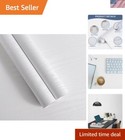 Durable White Wood Grain Contact Paper - 17.7" x 413" Self-Adhesive Wallpaper