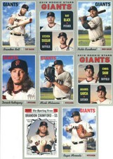 2019 Topps Heritage Baseball San Francisco Giants Team Set of 15 Cards (No SPs)