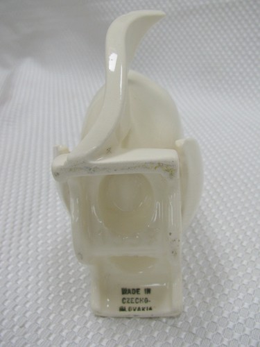 Rare Art Deco White Ceramic Fish Pitcher or Planter Made in Czechoslovakia - Picture 5 of 6