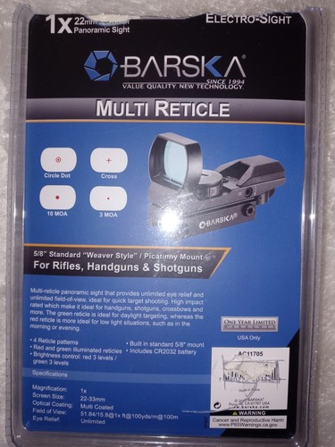 Barska Electro-Sight Red/Green Multi Reticle AC11705 - Picture 2 of 3