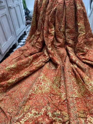 Tenda in lino, vintage design Warner &Sons, anni 80 double face! 157" L x 76" L - Foto 3 di 24