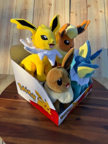 Pokemon Eevee Plush Collection 4-Pack Jolteon Flareon Vaporeon Jazwares - Picture 2 of 11