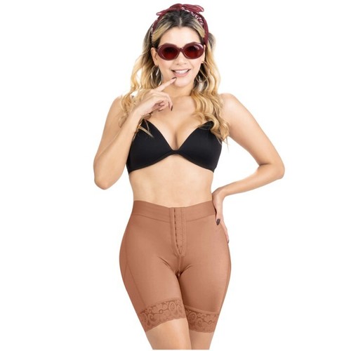 Faja Colombiana pantaloncino modellante colombiano vita alta donna lunghezza media ORIGINALE - Foto 8 di 9