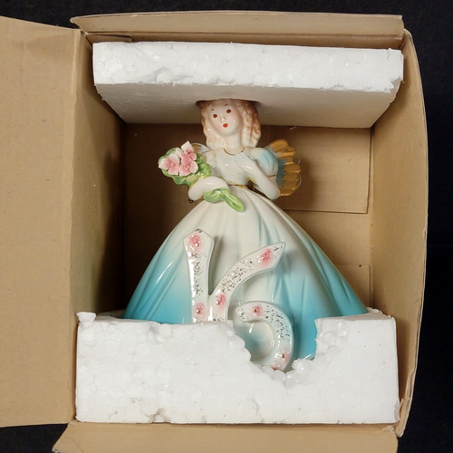 VTG Josef Original 16th Birthday Girl Angel Figurine Brunette Brown Eyes REPAIR - Picture 5 of 14