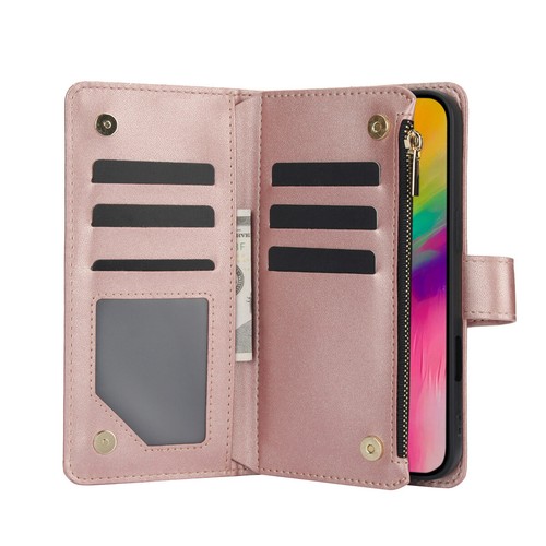 For iPhone 16 Pro Max 15 14 13 12 Leather Wallet Card Stand Case Crossbody Strap - Picture 28 of 46