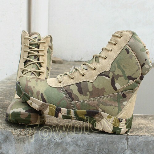 Mens outdoor camo highTop combat boots military hiking waterproof Tactical shoes - Bild 12 von 14