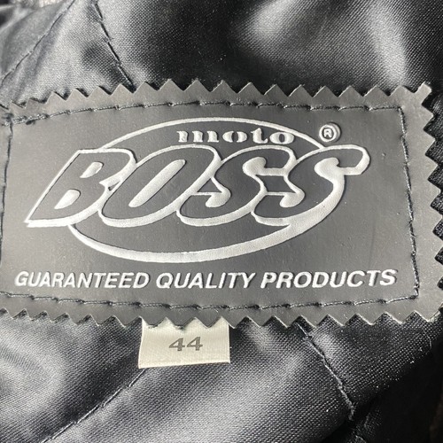 CHAQUETA MOTERA BOSS HOMBRE 44 CUERO NEGRO CREMALLERA Y2K00s USADA DOS VECES L35 - Imagen 7 de 8
