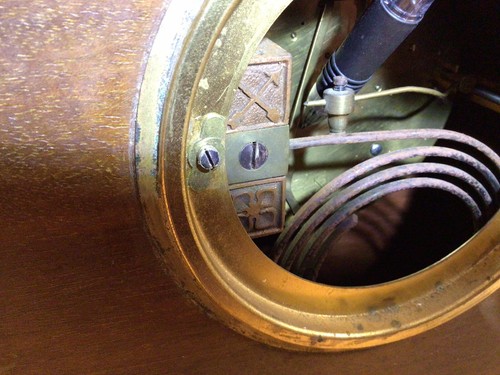 Chiming Wooden Mantle Clock| Restoration Project | Inlaid | 1918 | Porcelain Fac - Picture 10 of 17
