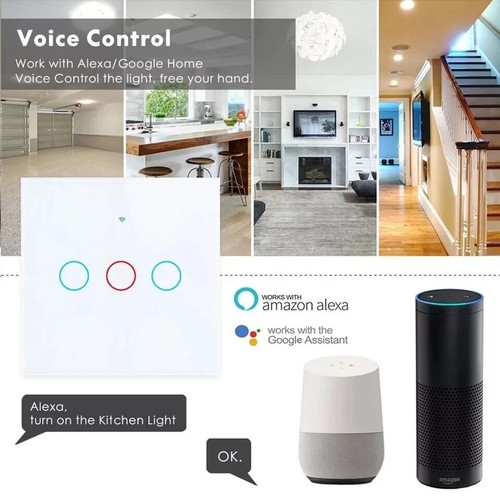 Tuya WiFi Touch Smart Light Switch Neutral Wire not Required 1 Gang Black - Picture 2 of 3