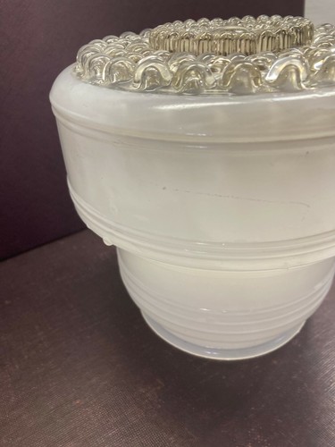 Vintage MCM Tiered Frosted Glass Bubble globe Ceiling Light Fixture Shade - Picture 7 of 11