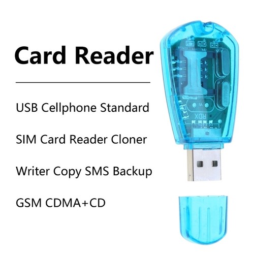 Fashion Blue SIM Card Reader Copy Cloner Writer Backup for GSM/CDMA+CD USB - Picture 2 of 8