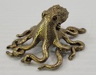 *B3) Brass Octopus Sea Wildlife Figurine Miniature Home Décor Sculpture